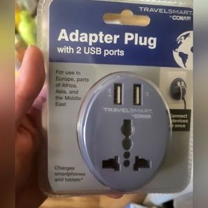NIB Travel smart adapter plug for Europe Asia ECT. Adapter plug with 2 USB ports